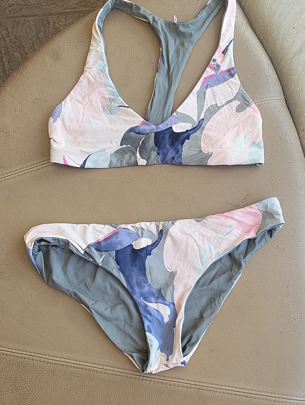 Carve Designs Pink & Blue Abstract Racerback Bikini